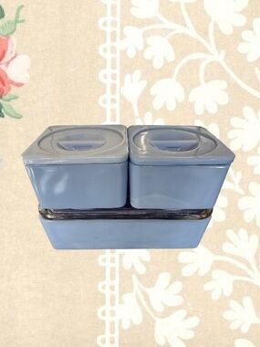 Vintage Jeanette Glass Delphite Refrigerator Dishes